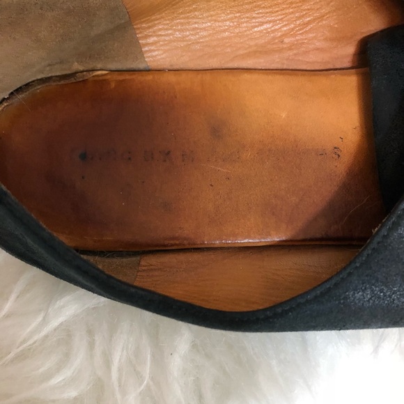 MBMJ Suede Black Laceup Logo Button Flats 37 - Picture 7 of 8